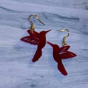 Chic Red Bird Earrings